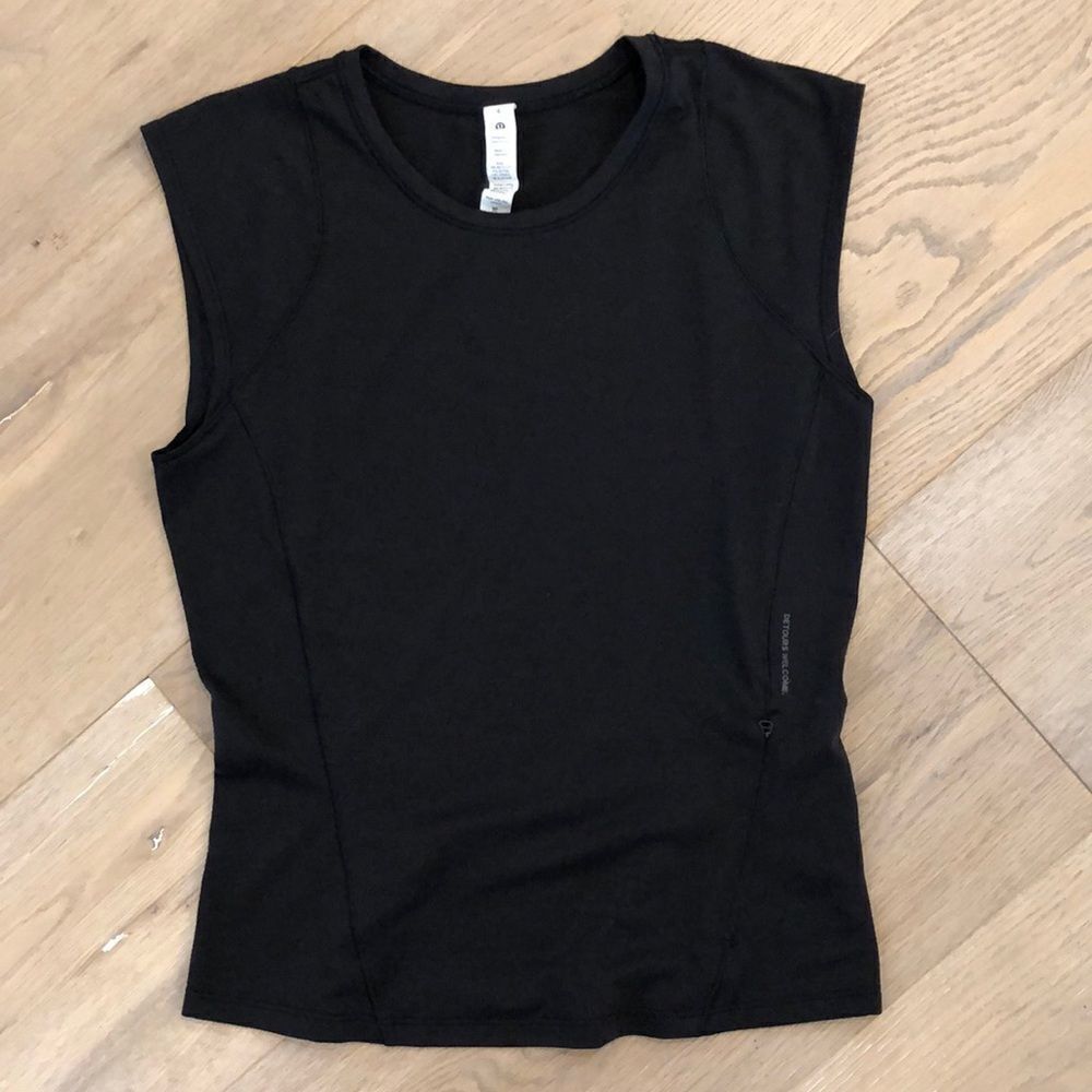Lululemon Women’s Cap Sleeve Hiking Tank Top with Pocket Black (4)